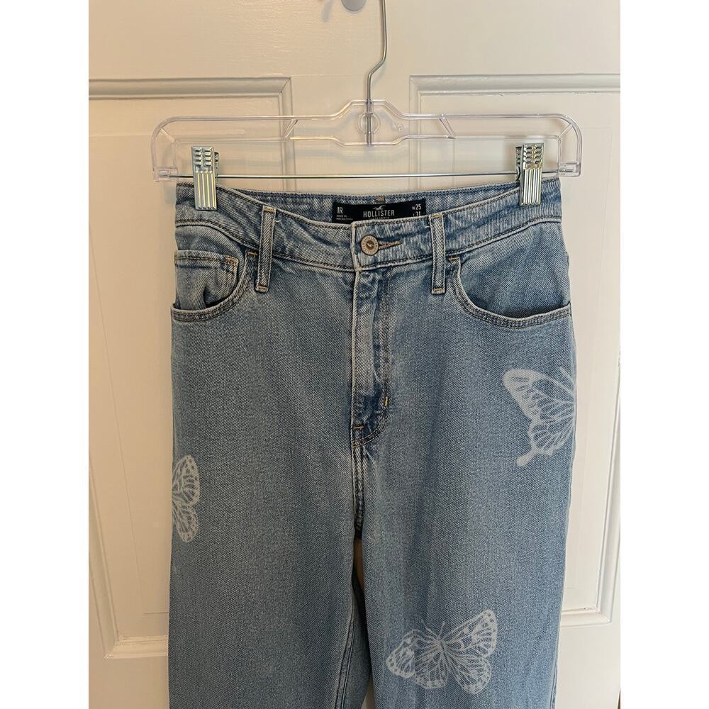 Hollister Women's 25 1R Butterfly Jeans Ultra High Rise Dad Light Wash L31 - Picture 10 of 14